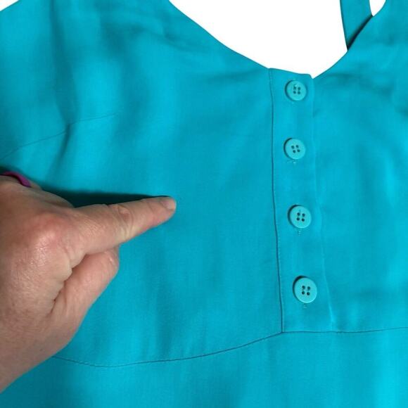 Whistles Turquoise Andie Button Dress 4 Maxi Fairy Coastal Resortwear Colorful - Picture 12 of 14